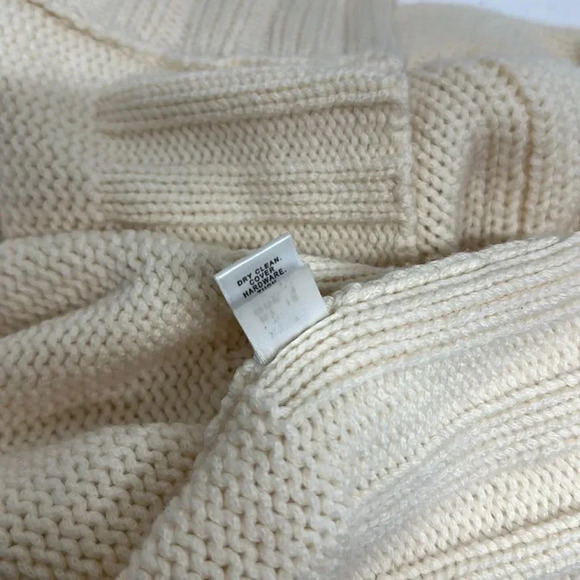 St. John Cardigan Knit Sweater Open Wool Blend Cream Ivory Size PS Petite Small - Picture 7 of 8